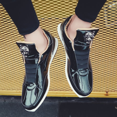 DIAMOND HI-TOP METALLIC SNEAKERS