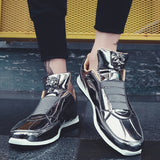 DIAMOND HI-TOP METALLIC SNEAKERS
