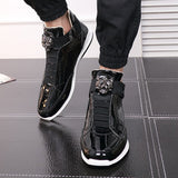 DIAMOND BREATHABLE HIGH TOP METALLIC SNEAKERS