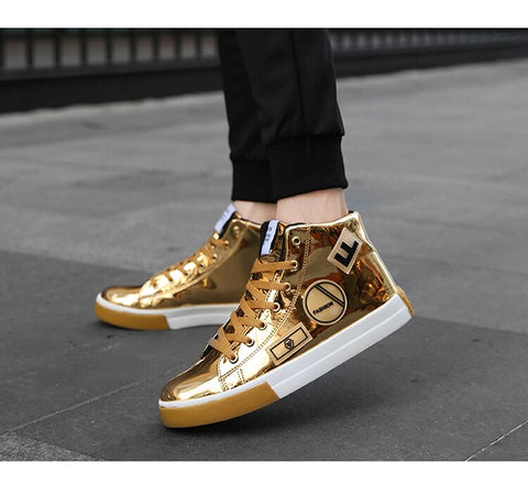 ARLENE HIGH TOP METALLIC SNEAKERS