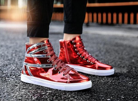 ZEEN HIGH TOP METALLIC SNEAKERS